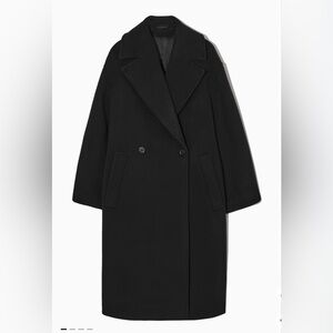 COS Oversized Double Breasted Wool Black Women's Coat